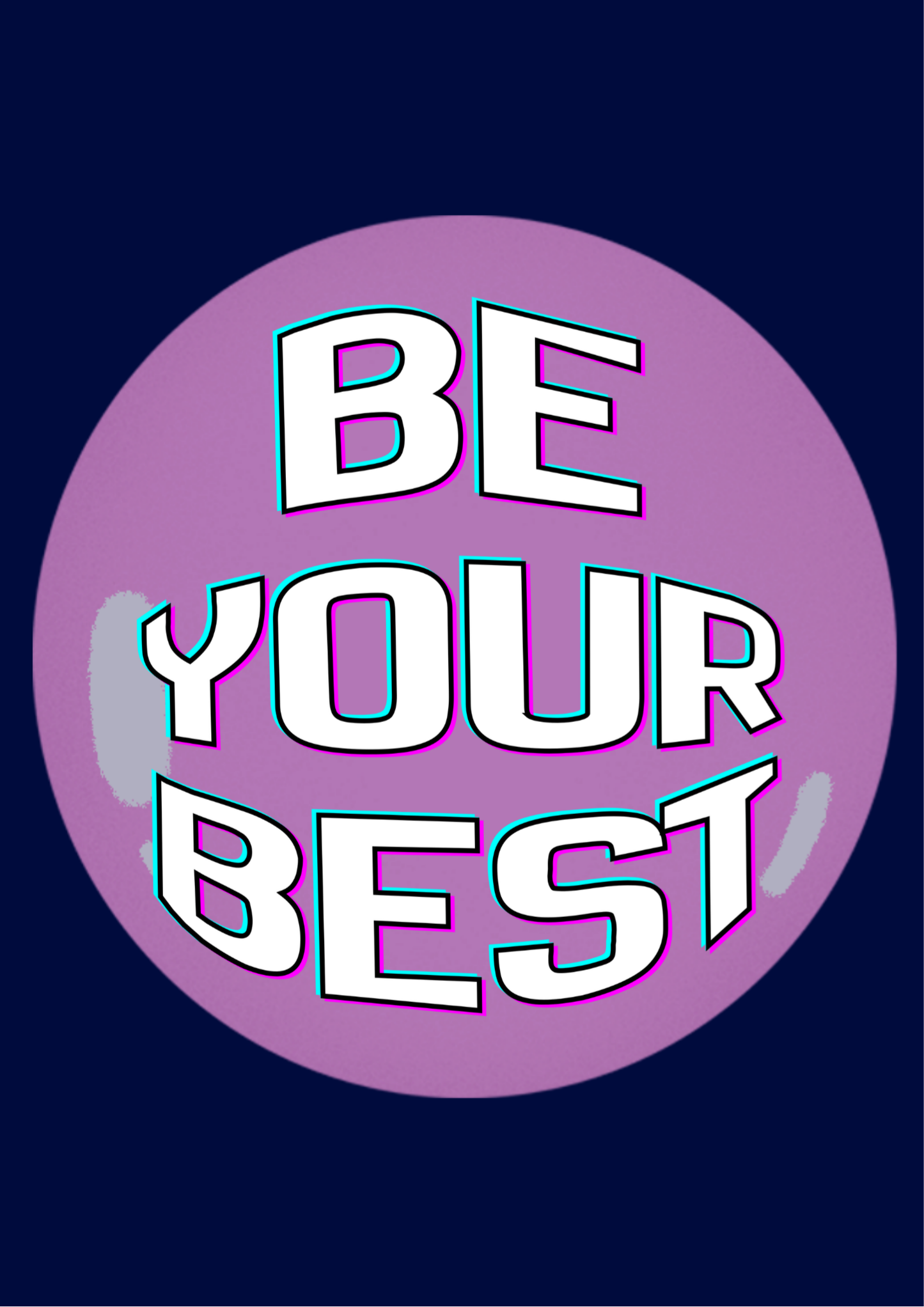Be Your Best - Purple & Navy Blue Motivational Wall Art Printable – Inspirational Quote Digital Download