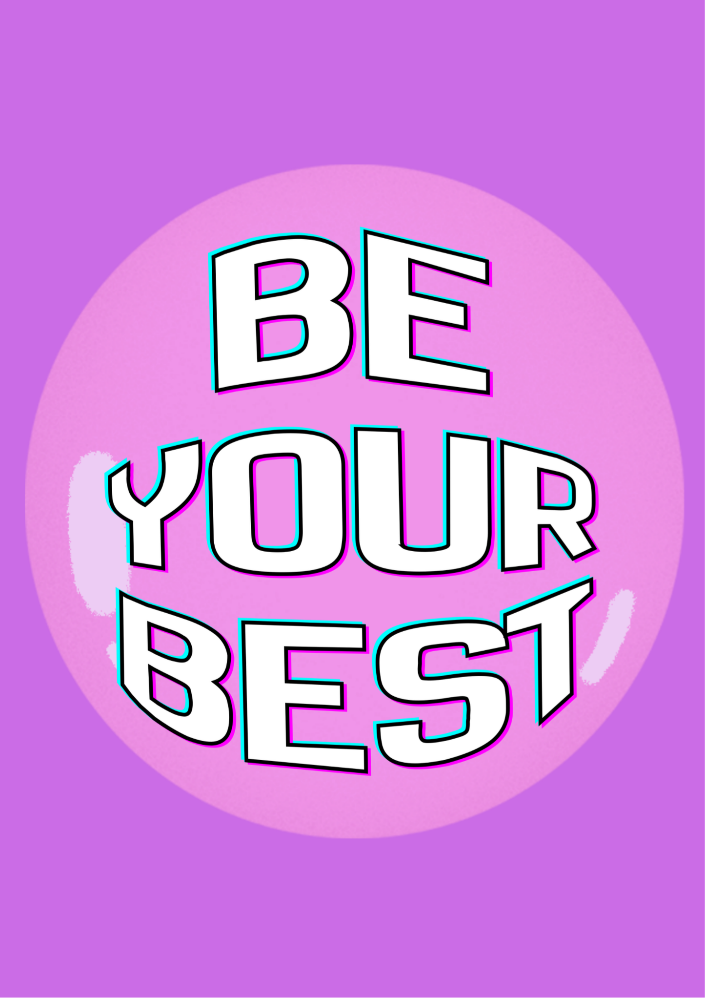Be Your Best - Purple & Navy Blue Motivational Wall Art Printable – Inspirational Quote Digital Download
