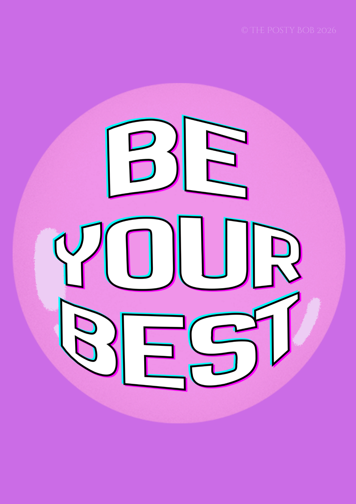 Be Your Best - Purple & Navy Blue Motivational Wall Art Printable – Inspirational Quote Digital Download