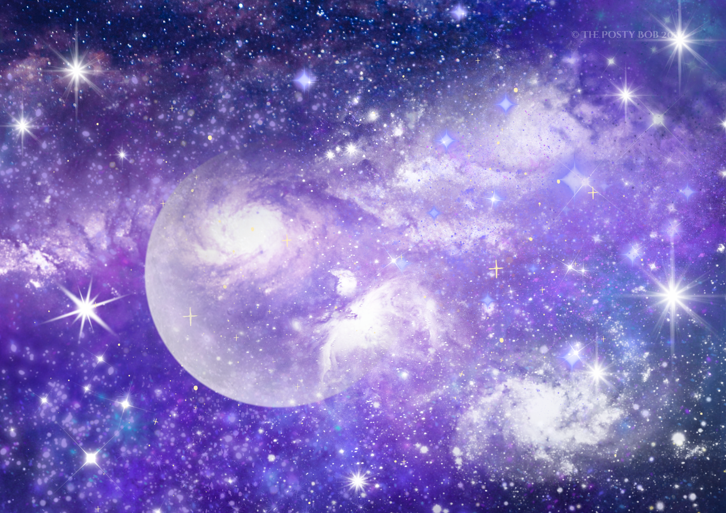 Celestial Dreamscape Galaxy Wall Art – Purple Cosmic Space Digital Download