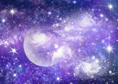 Celestial Dreamscape Galaxy Wall Art – Purple Cosmic Space Digital Download