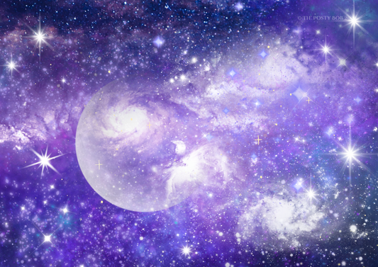 Celestial Dreamscape Galaxy Wall Art – Purple Cosmic Space Digital Download