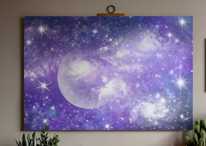Celestial Dreamscape Galaxy Wall Art – Purple Cosmic Space Digital Download